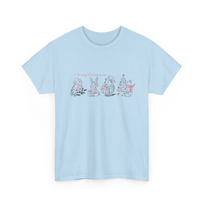 Whimsical Holiday Character Unisex Heavy Cotton Tee, Cute Graphic Tee, Family Reunion Shirt, Christmas Gift, Everyday Casual Wear - MaisonThreadory