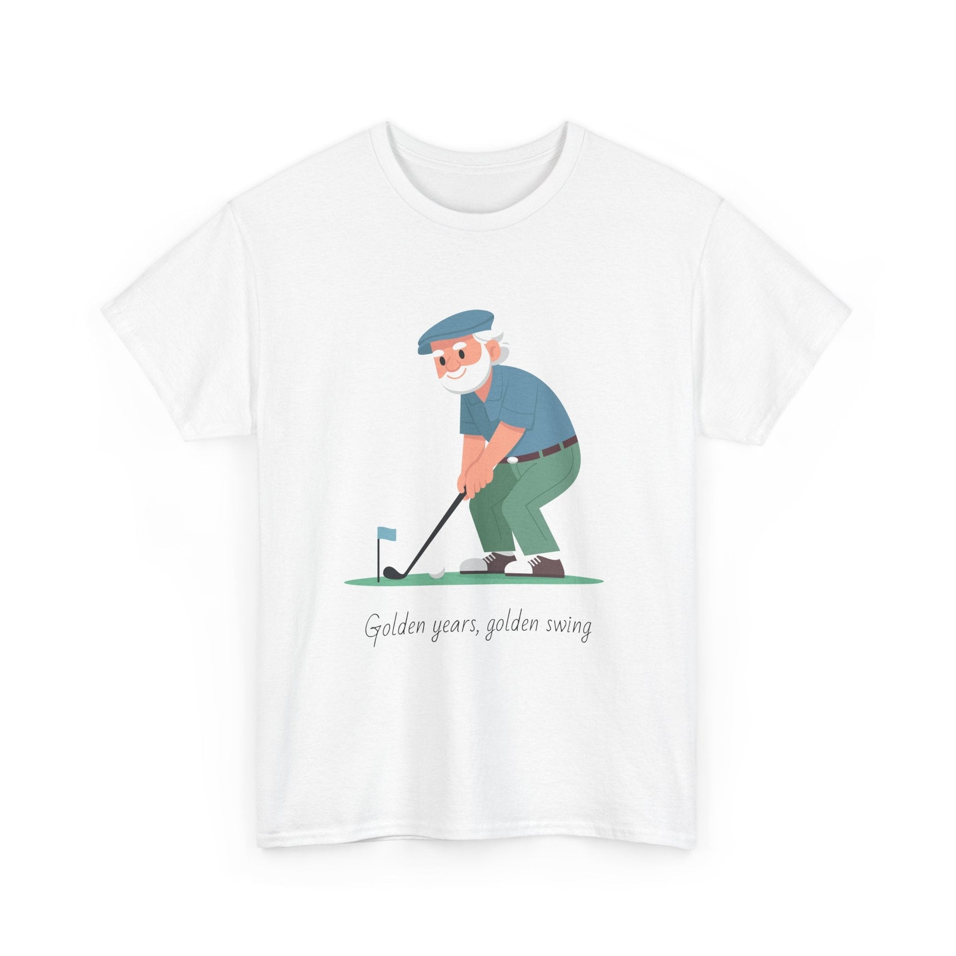 Golden Years Golf Unisex Heavy Cotton Tee, Perfect Gift for Golf Lovers, Casual Wear, Retirement Gift, Father's Day Apparel - MaisonThreadory