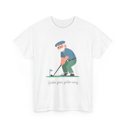 Golden Years Golf Unisex Heavy Cotton Tee, Perfect Gift for Golf Lovers, Casual Wear, Retirement Gift, Father's Day Apparel - MaisonThreadory