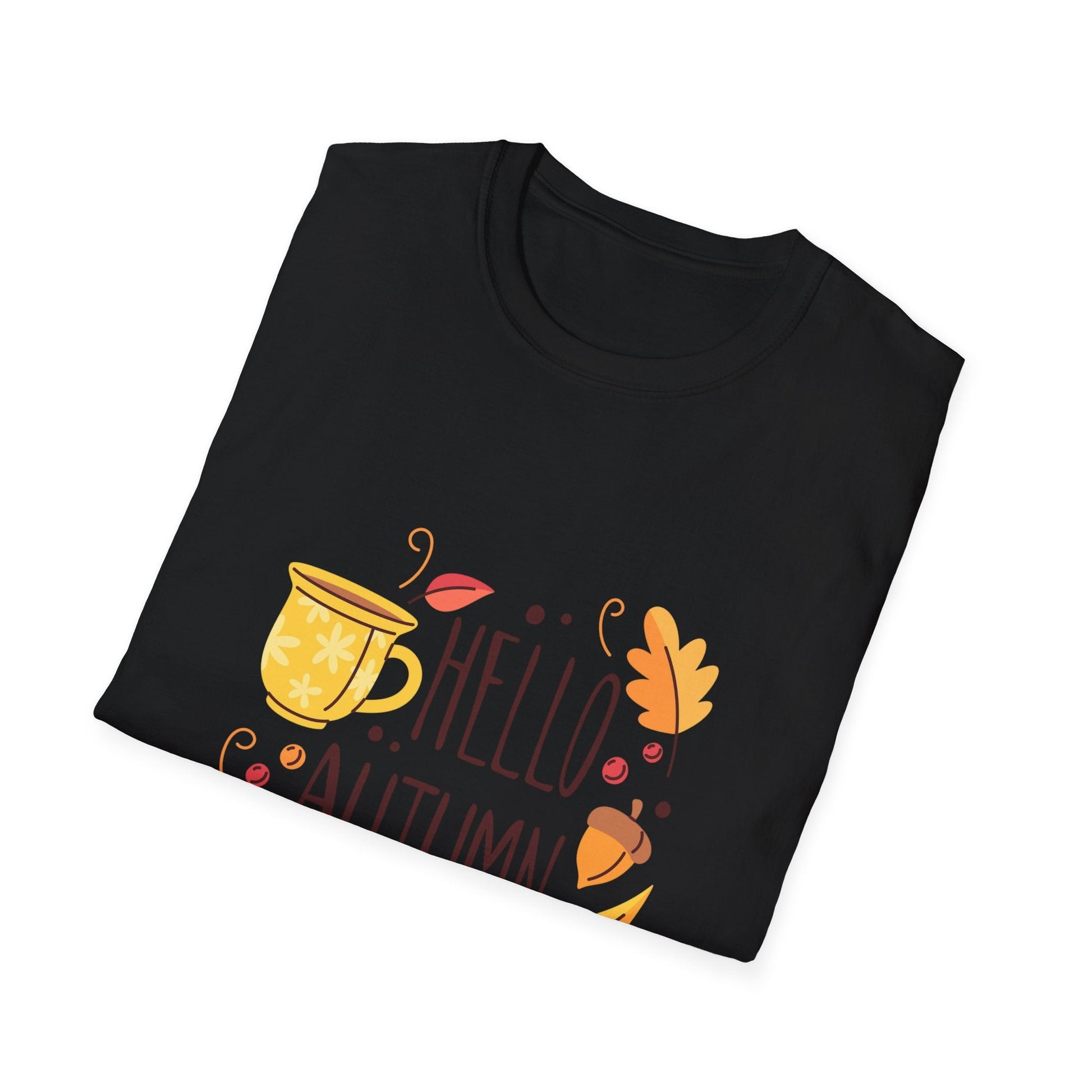 Autumn Shirt Women, Fall Graphic Tee, Seasonal Leaves Top, Cozy Long Sleeve Apparel, Unisex Softstyle T-Shirt for Her - MaisonThreadory
