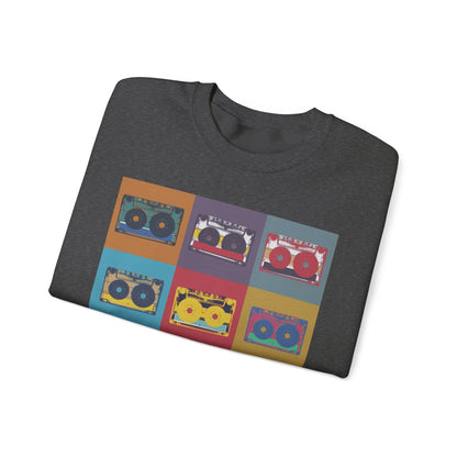Vintage Boombox Crewneck Sweatshirt, Cozy Unisex Sweatshirt, Retro Music Gift, Casual Lounge Wear, Perfect for Music Lovers - MaisonThreadory