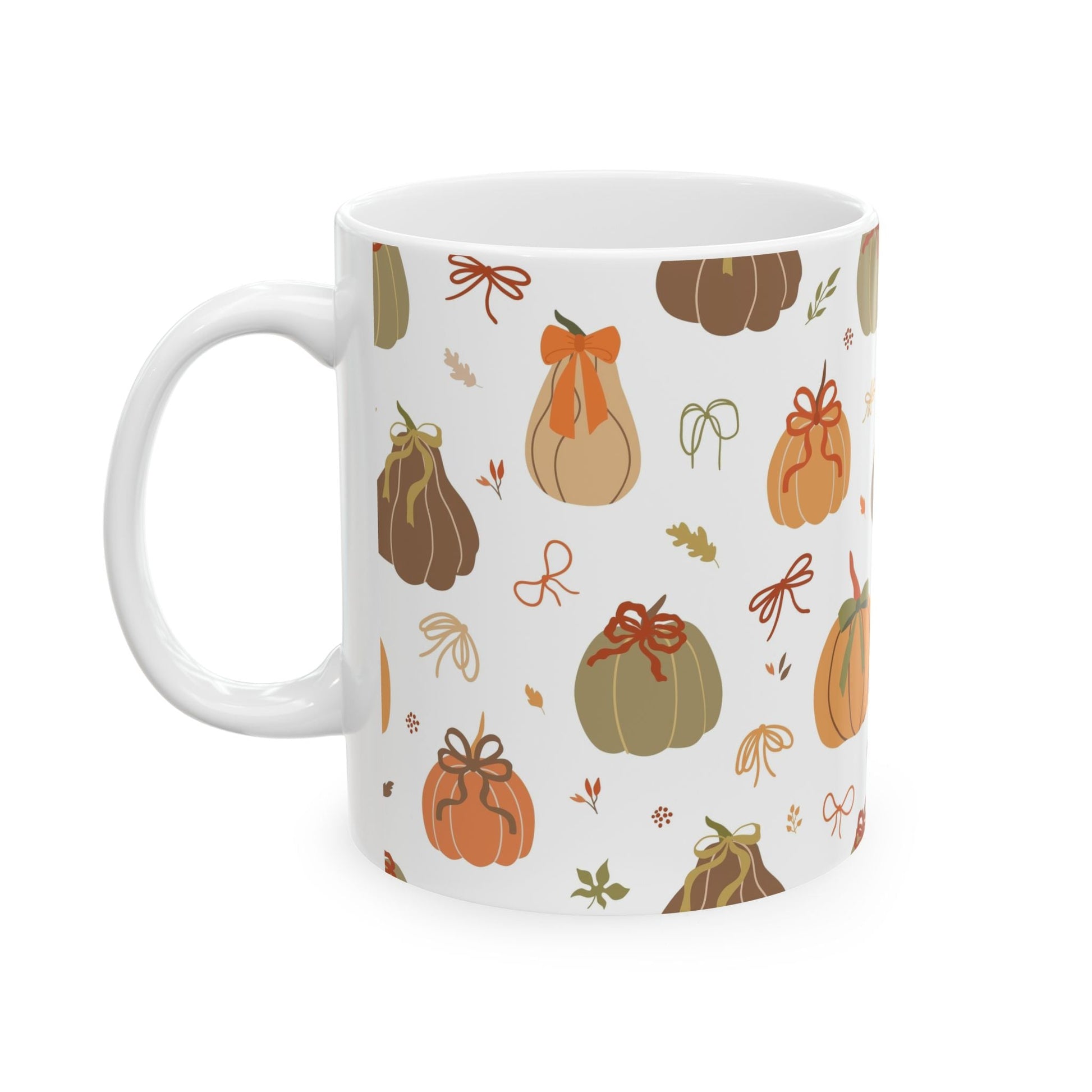 Autumn Harvest Ceramic Mug - Cozy Fall Beverage Cup, Pumpkin Design, Seasonal Gift for Thanksgiving, Home Decor, Coffee Lover - MaisonThreadory