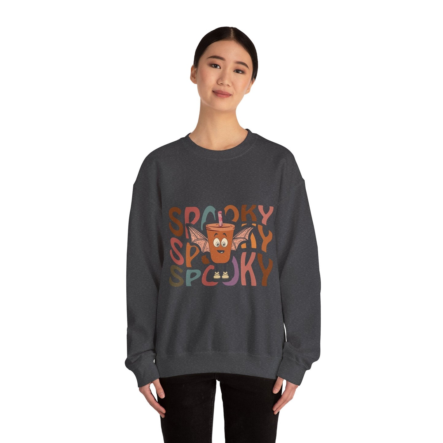 Spooky Vibes Crewneck Sweatshirt - Unisex Halloween Sweater for Cozy Nights, Fall Fashion, Gift for Spooky Season, Festive Apparel - MaisonThreadory