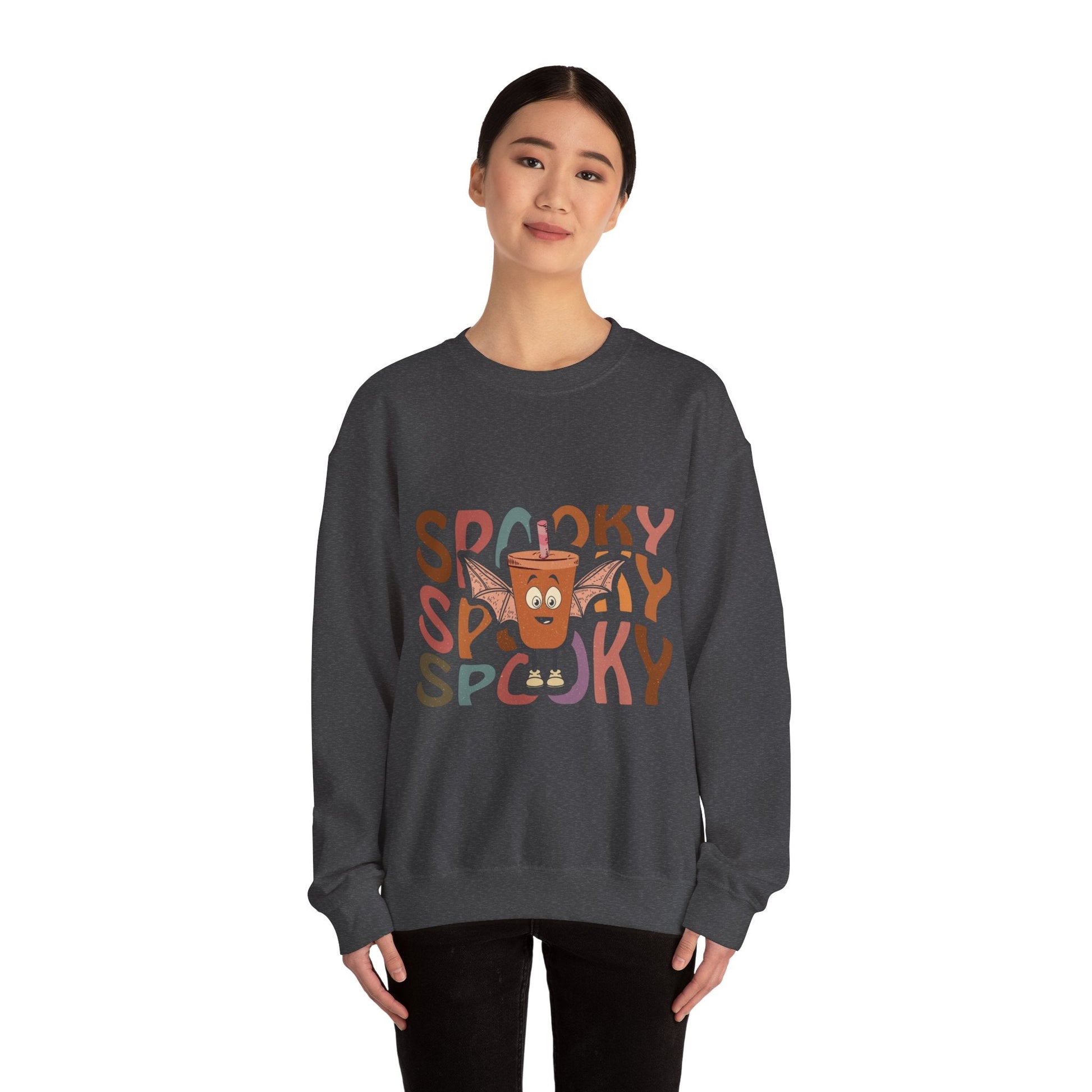 Spooky Vibes Crewneck Sweatshirt - Unisex Halloween Sweater for Cozy Nights, Fall Fashion, Gift for Spooky Season, Festive Apparel - MaisonThreadory