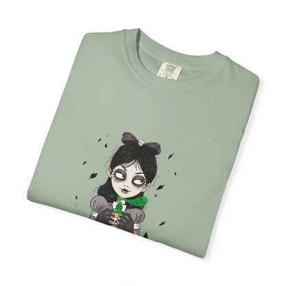 Gothic Girl Graphic Tee, Casual Wear, Halloween T-shirt, Unique Art Clothing, Gift for Teens - MaisonThreadory