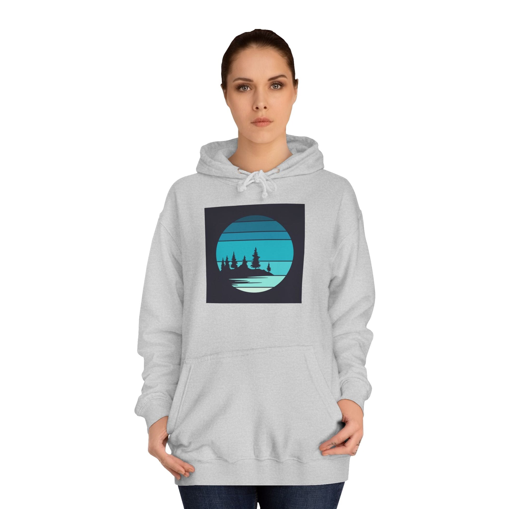 Tranquil Nature Scene Hoodie, Cozy College Sweatshirt, Perfect for Campus Life, Unisex Gift for Students and Nature Lovers, Relaxing [...] - MaisonThreadory
