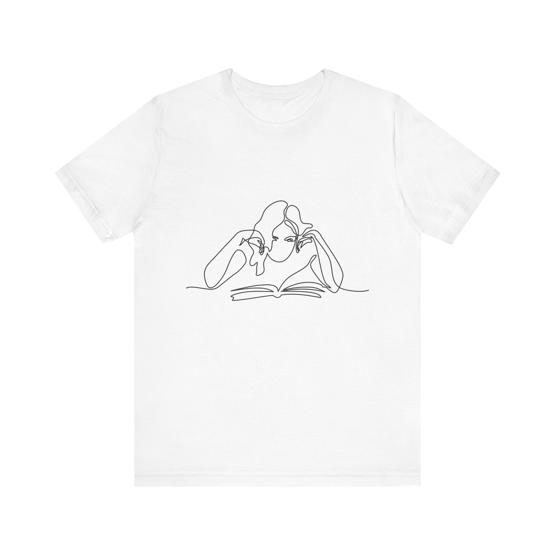 Reading Girl Short Sleeve Tee, Casual Shirt, Gift for Book Lovers, Literary Apparel, Reading Gift, Cozy Tee, Relaxed Fit T-Shirt - MaisonThreadory