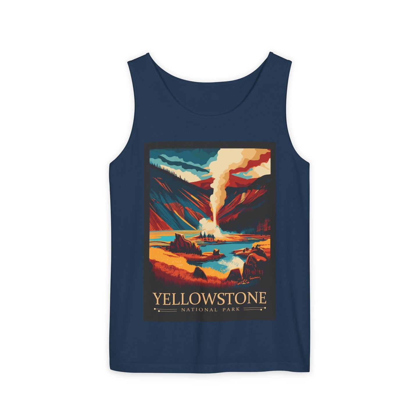 Vintage Yellowstone Tank Top, Comfortable Summer Top, Adventure Apparel, Nature Lover Gift, Unisex Outdoor Wear, Travel Essentials - MaisonThreadory