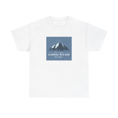 Adventure Awaits Unisex Cotton Tee, Inspirational Shirt, Travel Gift, Nature Lover's Apparel, Unique Quote Tee, Outdoor Enthusiast Top - MaisonThreadory
