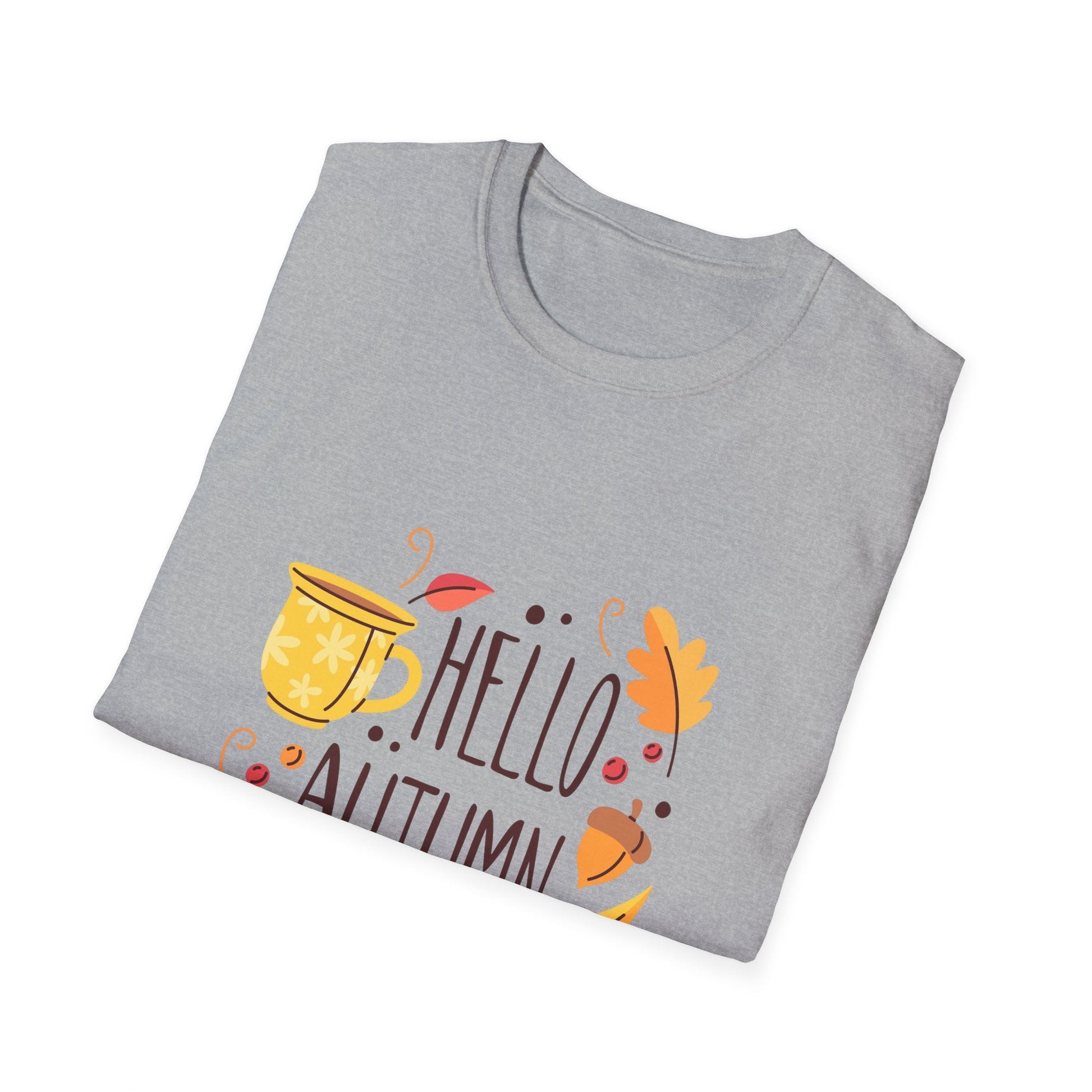 Autumn Shirt Women, Fall Graphic Tee, Seasonal Leaves Top, Cozy Long Sleeve Apparel, Unisex Softstyle T-Shirt for Her - MaisonThreadory