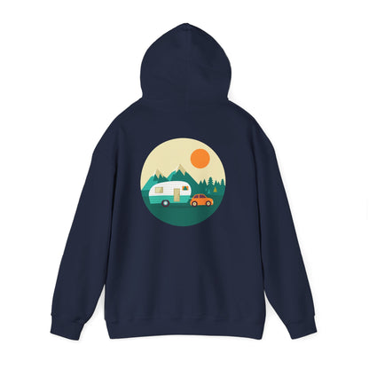 Camping Adventure Hoodie - Unisex Heavy Blend - Cozy Sweatshirt for Nature Lovers - Outdoor Gift - Travel Hoodie - MaisonThreadory