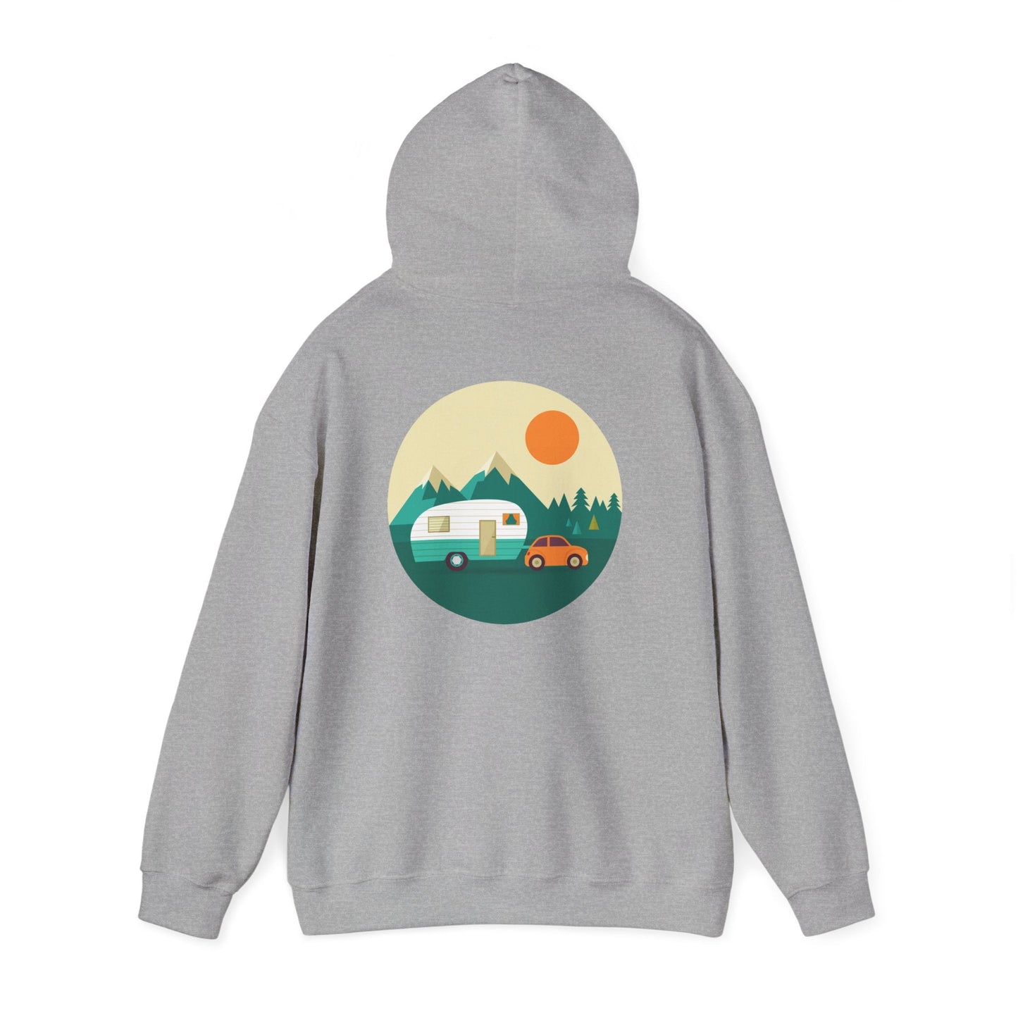 Camping Adventure Hoodie - Unisex Heavy Blend - Cozy Sweatshirt for Nature Lovers - Outdoor Gift - Travel Hoodie - MaisonThreadory
