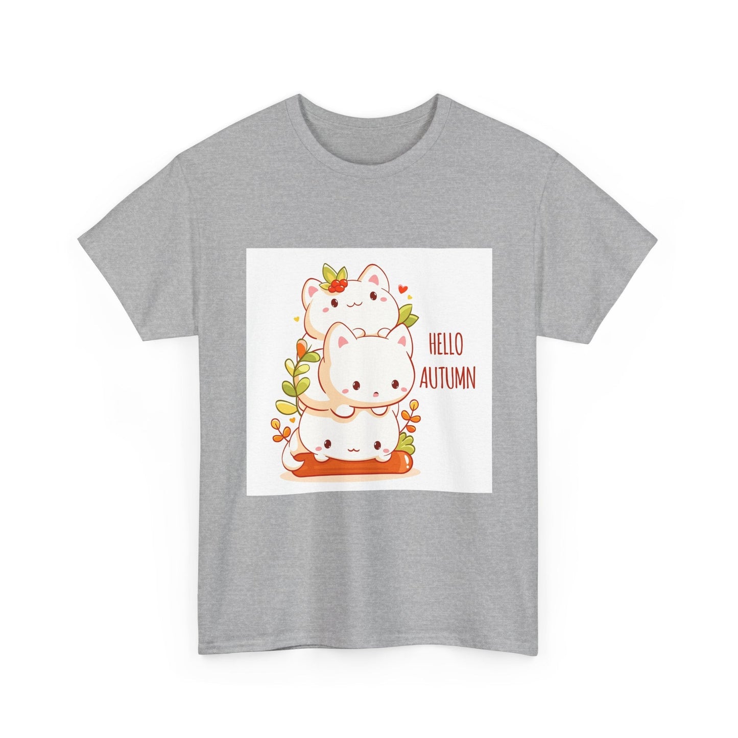Autumn Cat Tee: Cute Fall Shirt for Cat Lovers, Unisex Tee, Seasonal Apparel, Halloween Gift, Cozy Clothing - MaisonThreadory