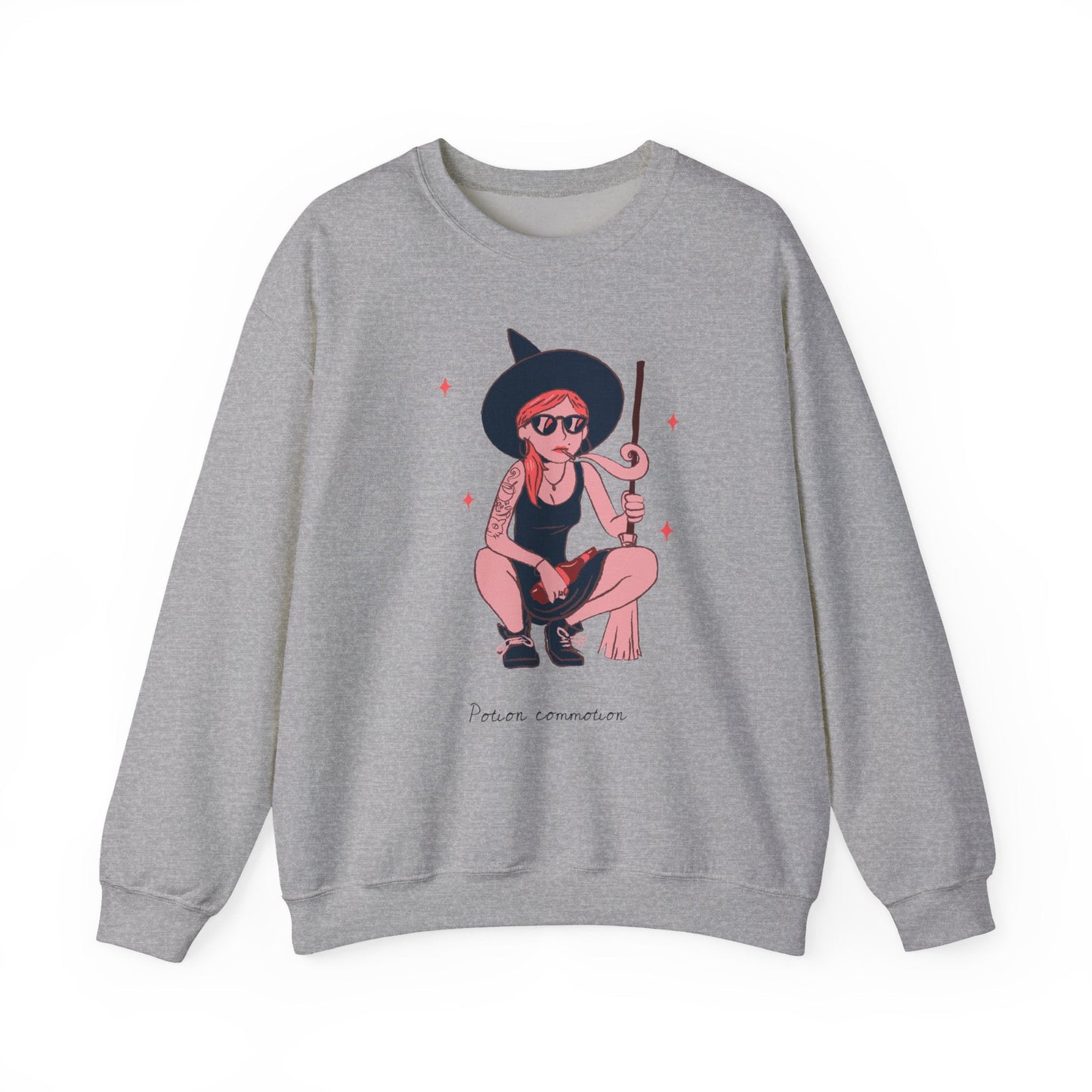 Chic Witch Sweatshirt - Cozy Unisex Crewneck for Halloween, Fall Fashion, Casual Wear, Gift for Friends & Family - MaisonThreadory