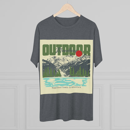 Outdoor Adventure Tee, Unisex Tri - Blend Crew Shirt, Perfect Gift for Nature Lovers, Hiking Enthusiasts, Travel Souvenir, Eco - Friendly [...] - MaisonThreadory