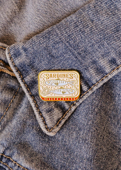Cozy Sardines Enamel Pin